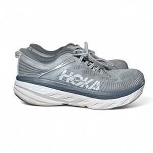 HOKA One One Bondi 7 Men’s Running Shoes Sz 9 Gray Max Cushion
